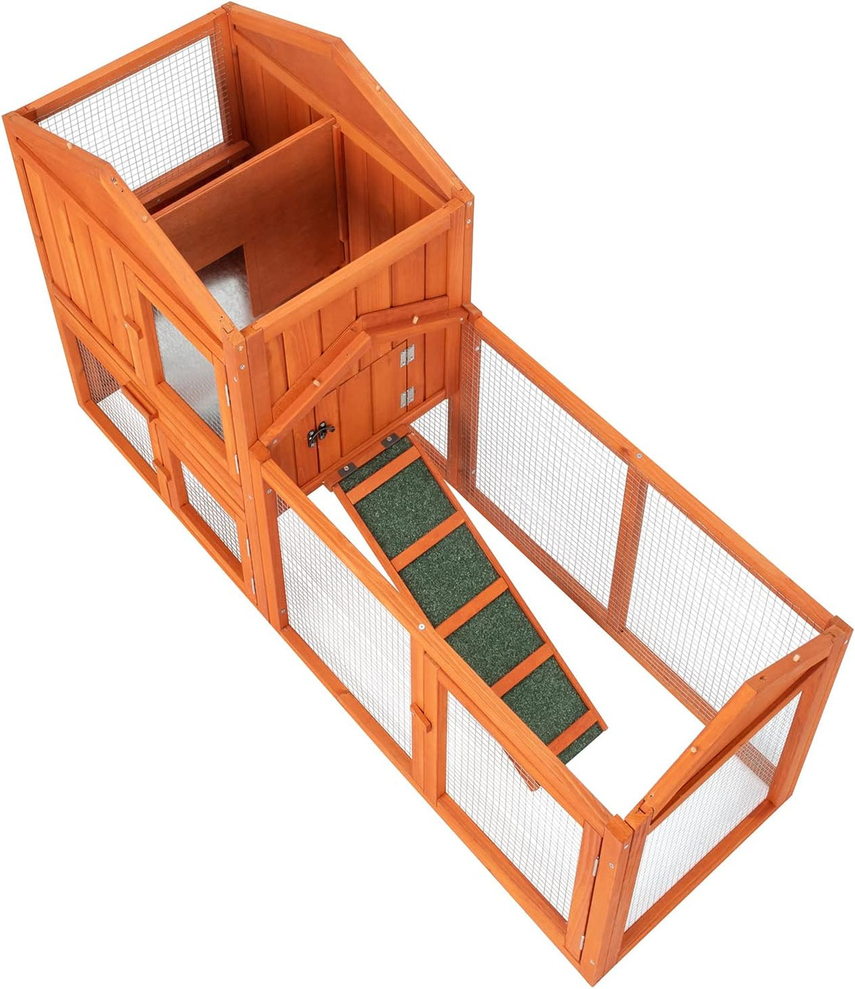 61" Wooden Chicken Coop with Waterproof Roof H77340