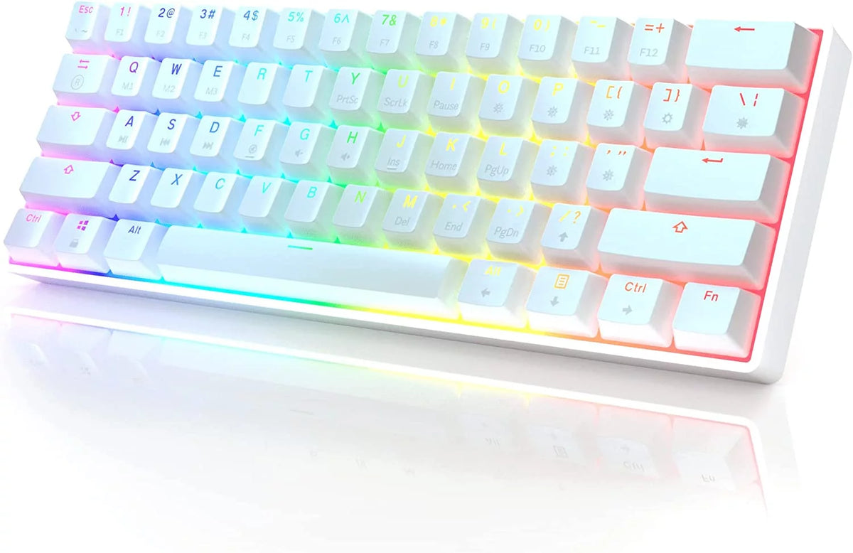 White Gateron Optical Black 61 Keys RGB Mechanical Keyboard F337302