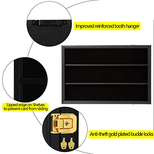 Black Lockable Sports Card Display Case M306623