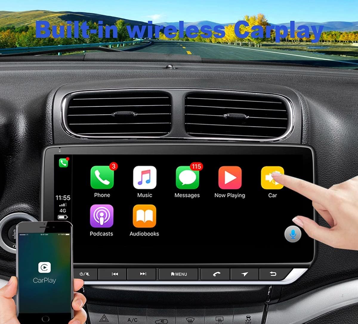 10.25inch Touch Screen Radio Replacement with Wireless Carplay Android Auto R435