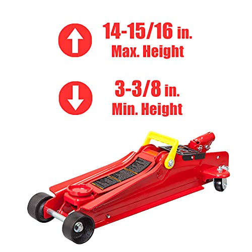 1.5 Ton Hydraulic Trolley Floor Jack with Carrying Case, Black X8614