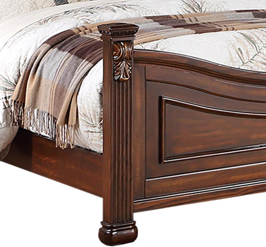 Dark Cherry Wooden California King Bed X1206