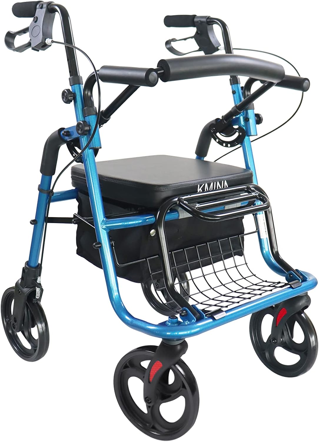Blue 2 in 1 Folding Rollator Wheelchair with Seat L866
