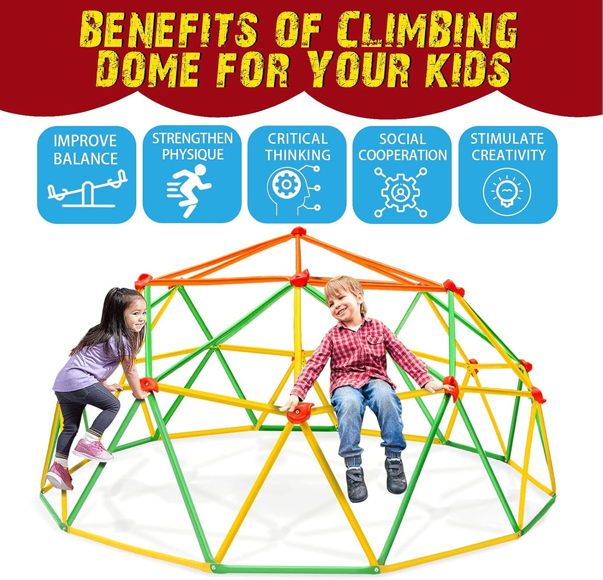 10FT Geometric Climbing Dome Outdoor Play Equipment Z30176