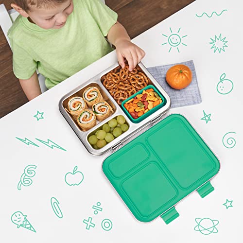 Kids Stainless Steel Leak-Resistant Lunch Box with 3 Compartments C666145