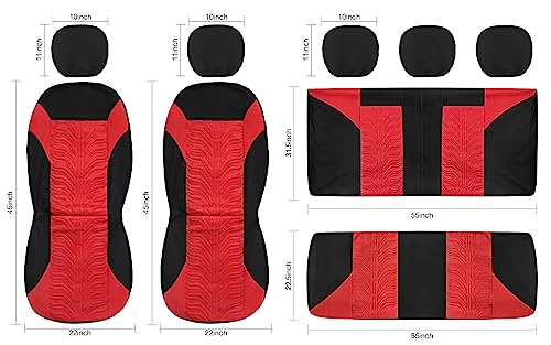 Black Washable Cloth Split Bench Seat Covers Z574139