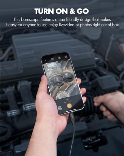 Dual Lens Endoscope Camera with Light, 1080P HD Borescope with 8 LED Lights, USB Endoscope with 16.5ft Semi-Rigid Snake Camera, IP67 Waterproof Inspection Camera X957