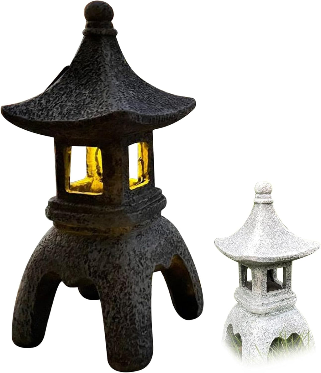 Pagoda Garden Statue Resin Solar Waterproof J64934