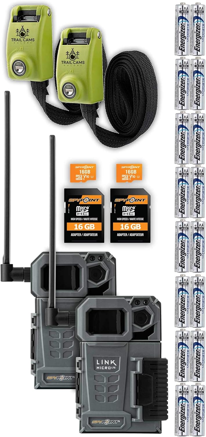 Cellular Trail Camera Twin Pack with Two SD Cards, Batteries, and Two Reinforced Strap E227881