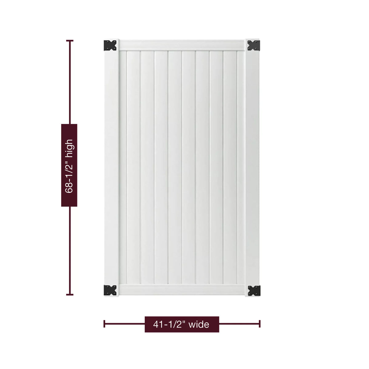 White Vinyl Privacy Fence Gate J597