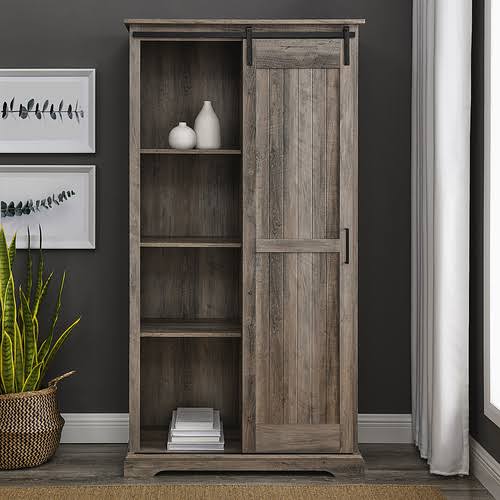 68" Sliding Door Storage Cabinet - Grey Wash P147