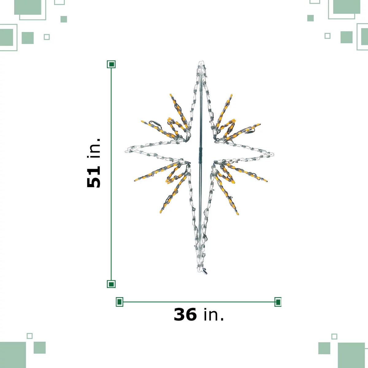 4-Ft. Bethlehem Star in Pure White/Gold Outdoor LED Lights O926