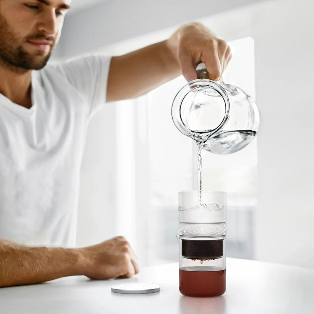 300ml Borosilicate Glass Cold Brew Coffee and Tea Maker with Cleaning Brush and Spoon P71197