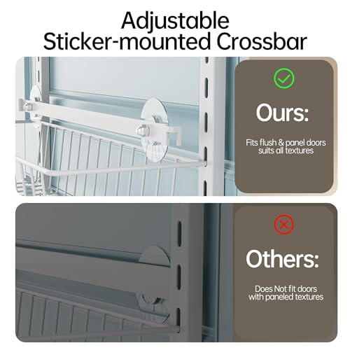 White 6-Tier Metal Over the Door Pantry Organizer Rack O775