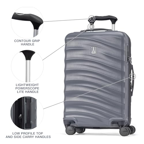 Black 21-Inch Hardside Carry On Luggage with 8 Spinner Wheels L62509