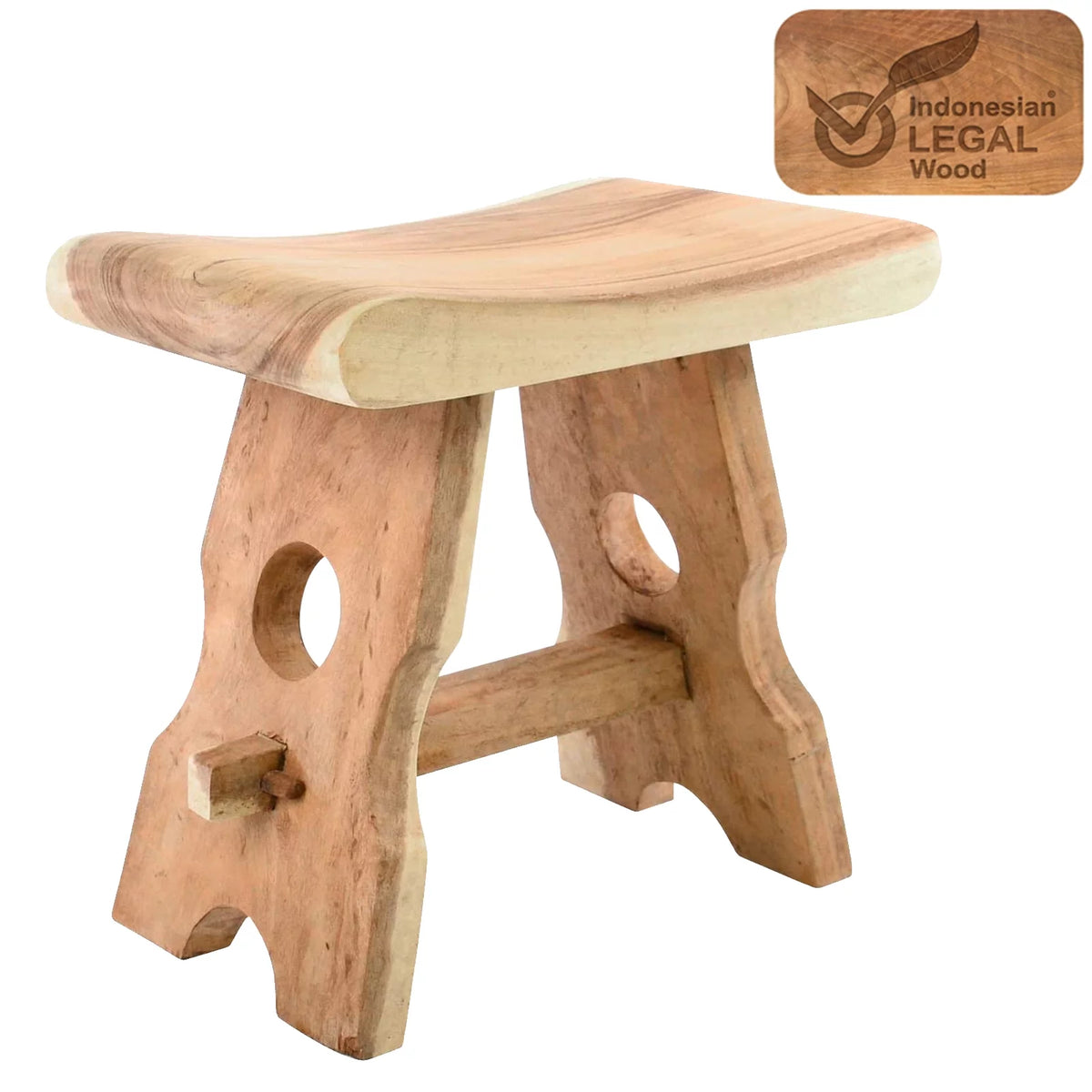 18" Solid Wood Shower Stool Footstool Bench V309188