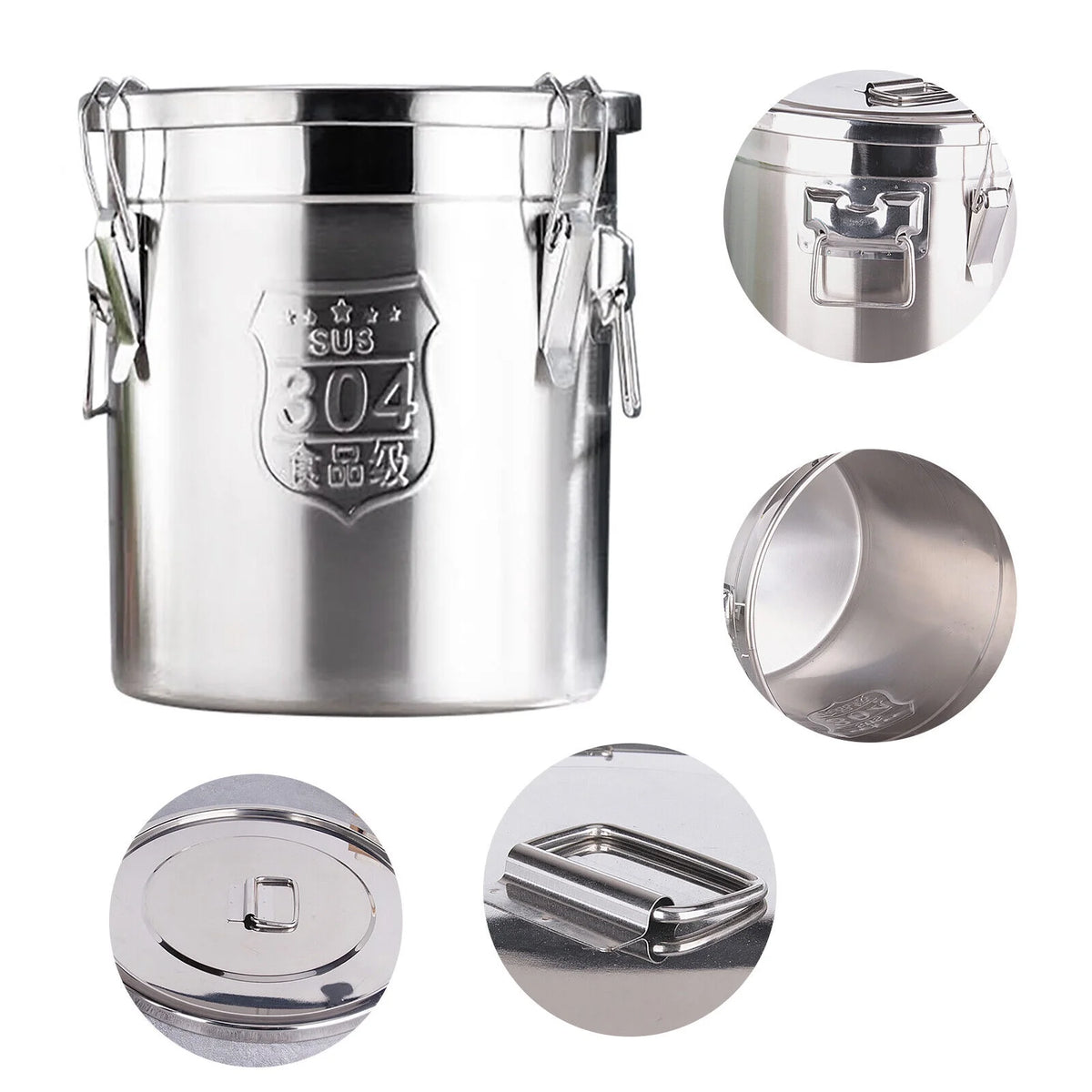 6L Stainless Steel Airtight Rice Container I651056