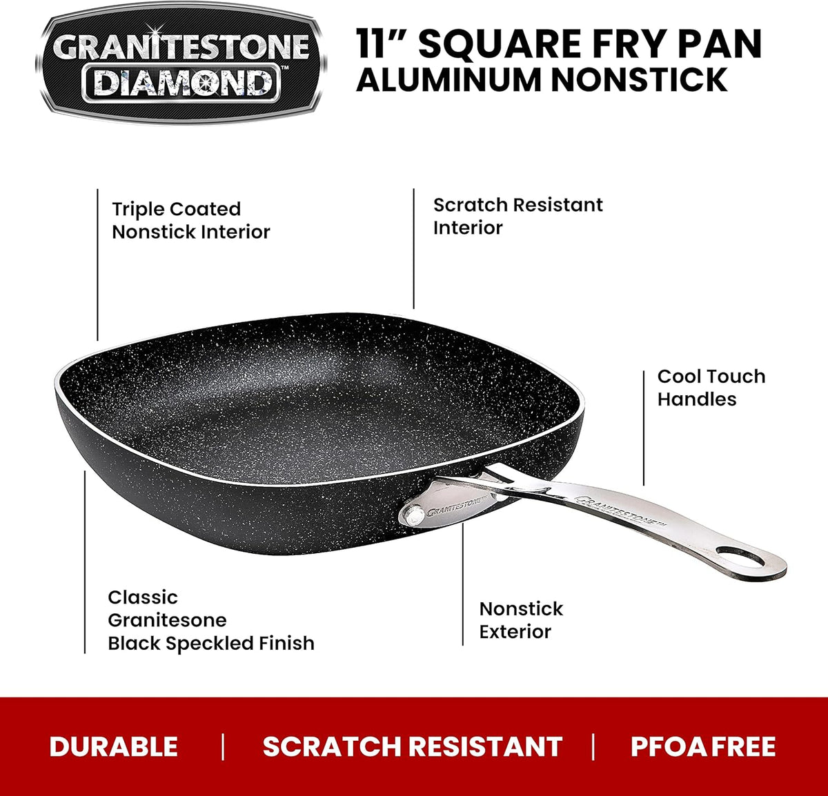 11" Shallow Square Nonstick Frying Pan B2456