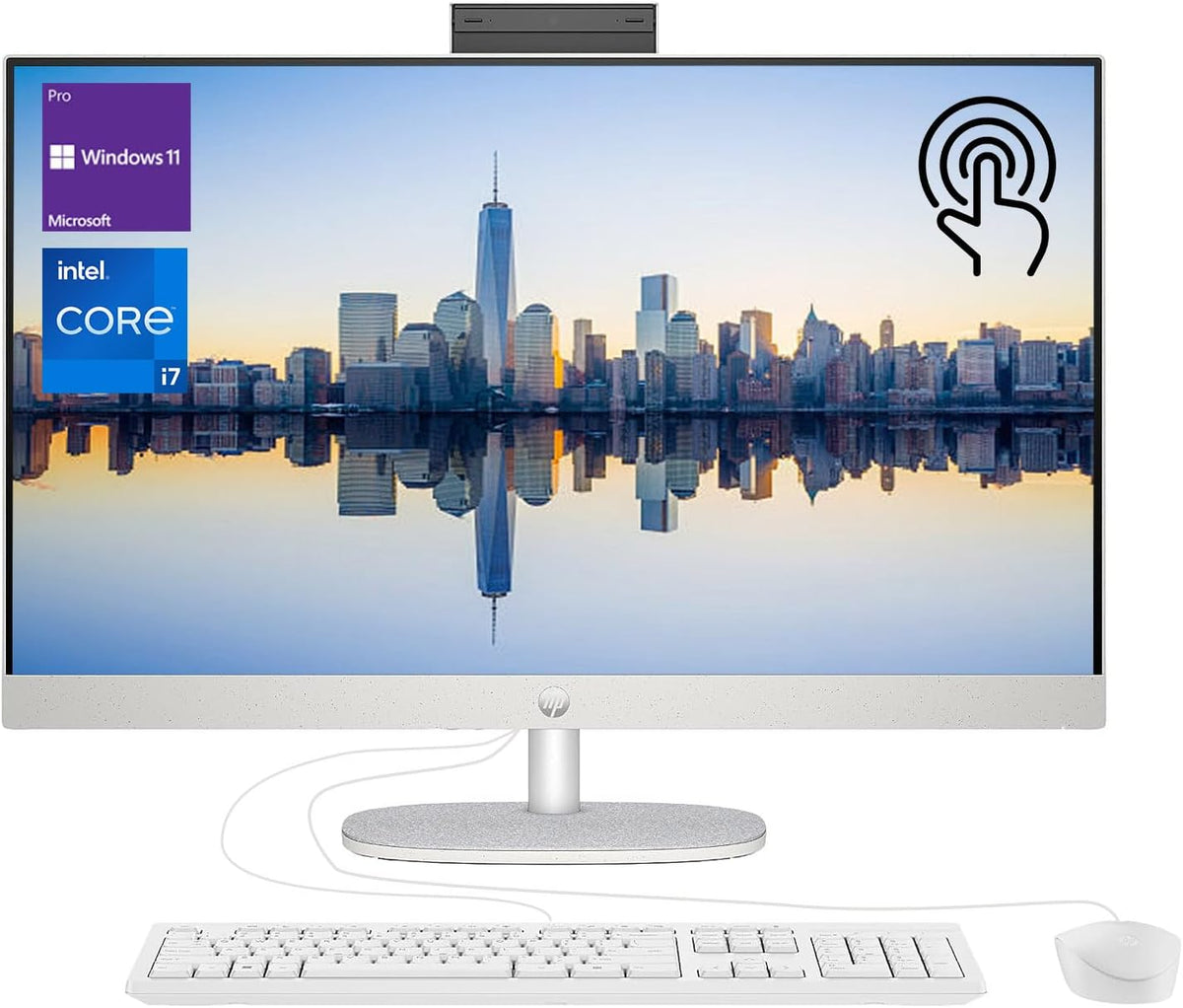 27" FHD Touchscreen All-in-One PC, Intel Core i7-1355U, 16GB RAM, 1TB SSD, Windows 11 Pro, White I830094