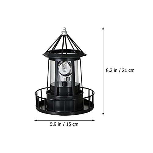 LED Solar Revolving Lighthouse Lamp W34173