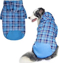 Plaid Dog Hoodie with Leash Hole, Beige Medium U490162