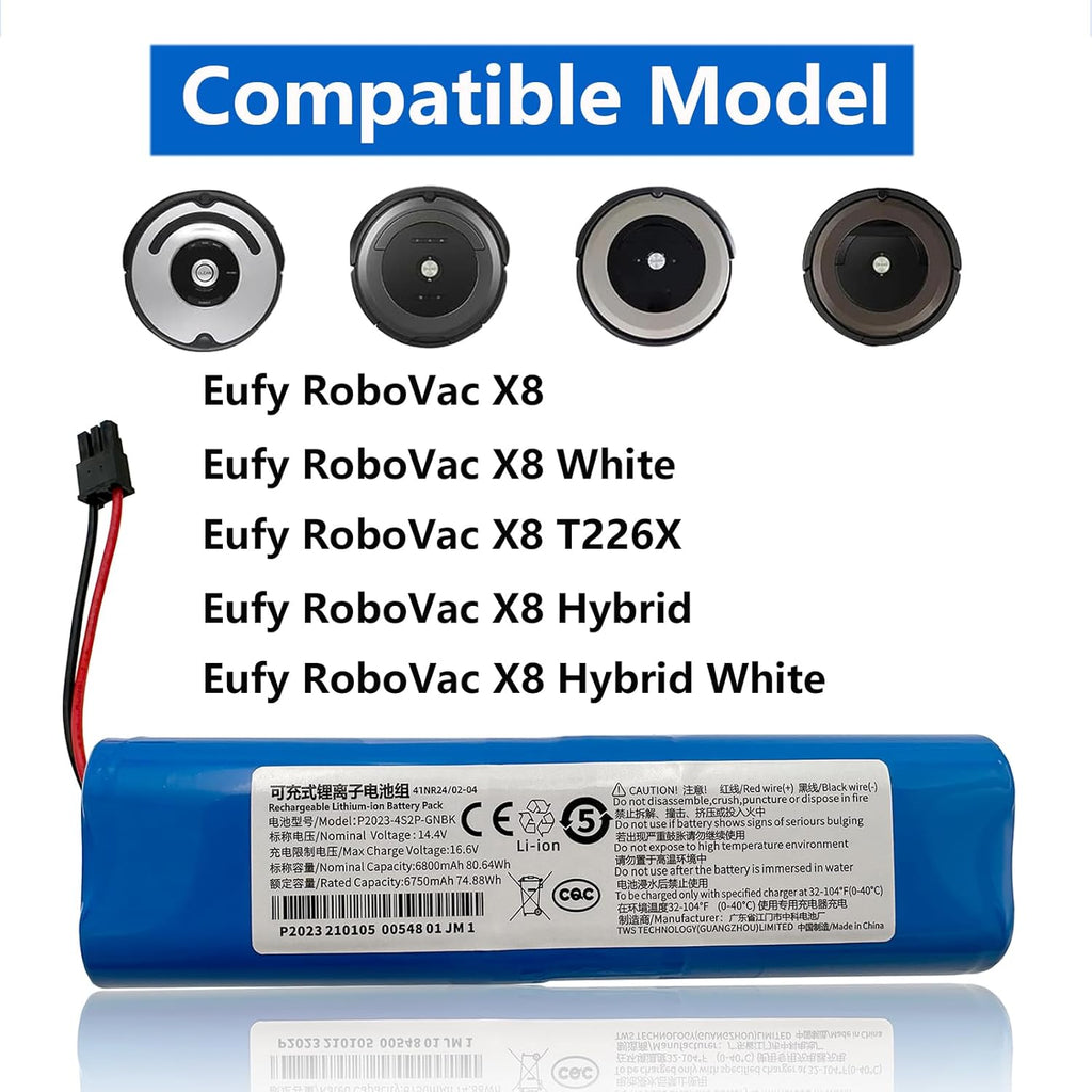 6800mAh 80.64Wh 14.4V Vacuum Battery V54862