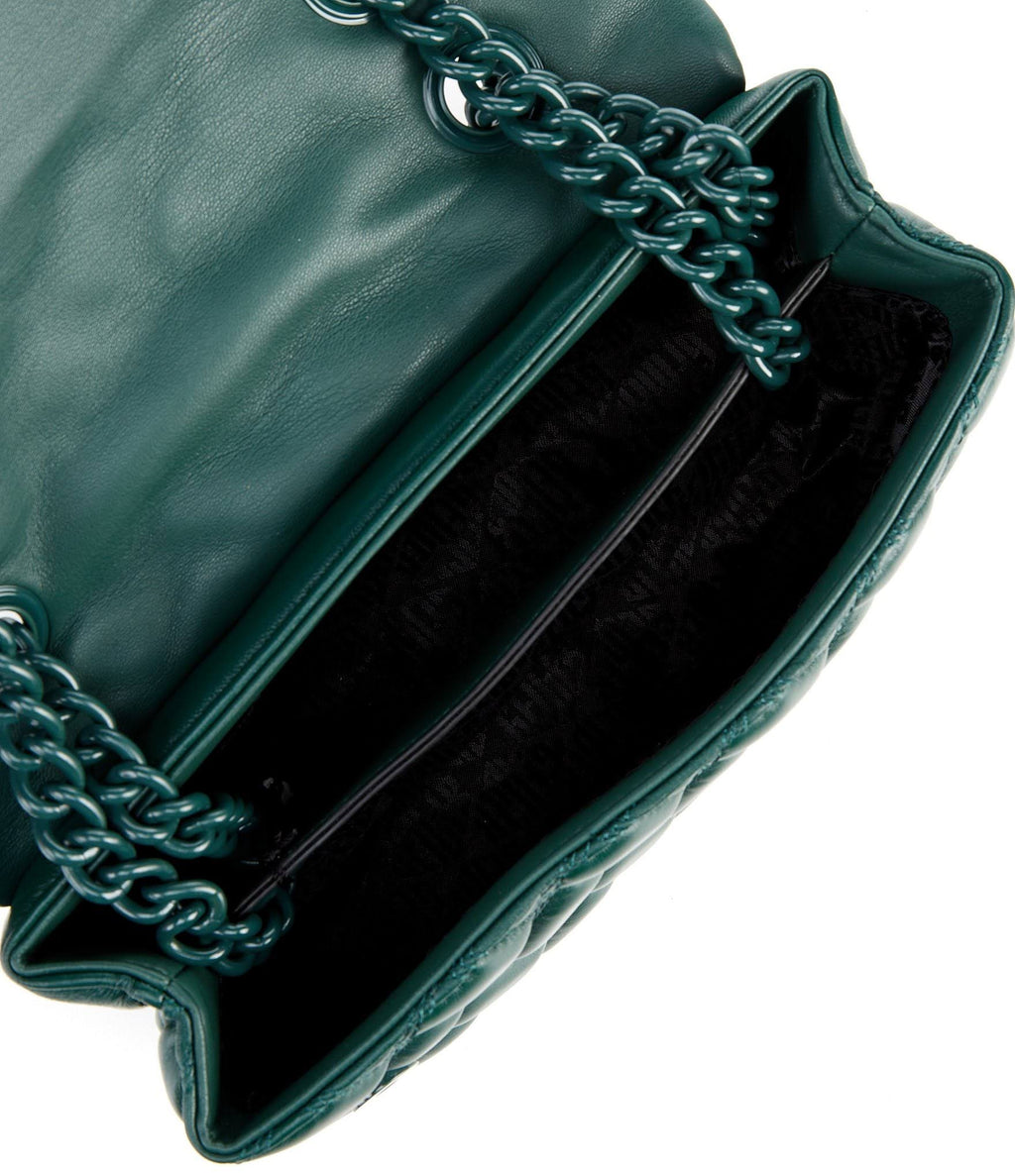 Dark Green Quilted Shoulder Bag Q15015