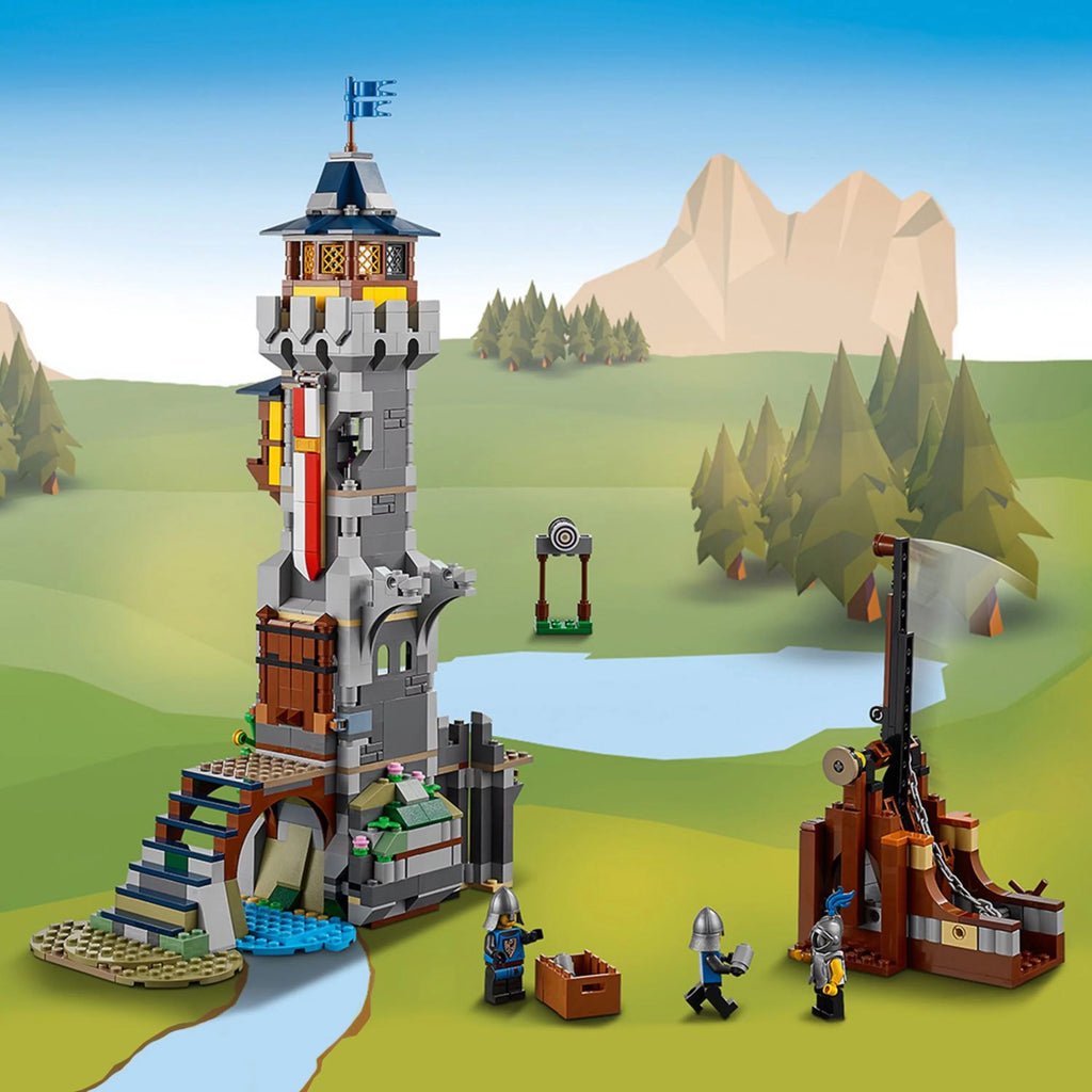 Medieval Castle Toy, 3 in 1, with Minifigures and Dragon Figure V1442