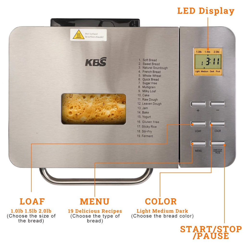 19-in-1 2LB Stainless Steel Bread Maker X753