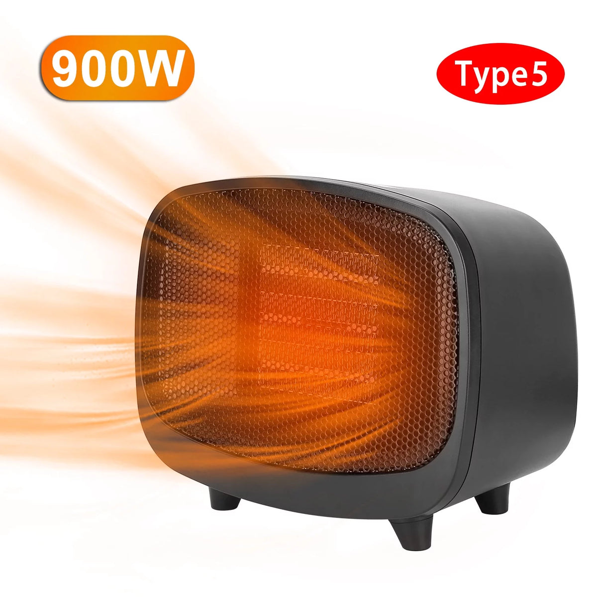 900W Electric PTC Ceramic Heater with Overheating Tip Over Protection O728584