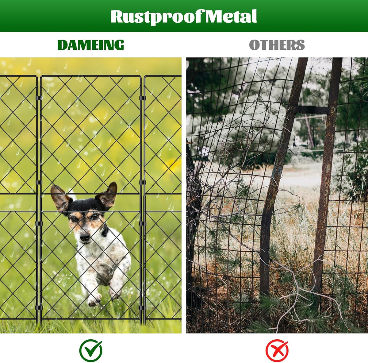 10 Panels 38in x 10.5ft Rustproof Metal Wire Garden Fence K1268