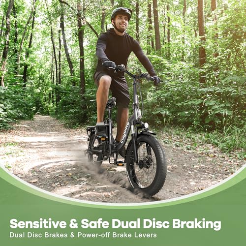 1000W Foldable Electric Bike, 48V 15Ah Removable Battery, 20" Fat Tire, 7 Speed U9578