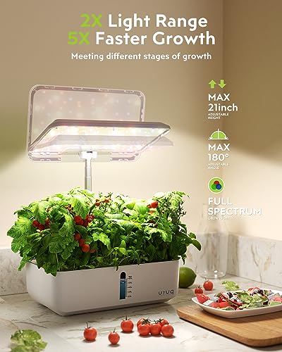 12 Pods Indoor Hydroponic Growing System with LED Grow Light White Q884082