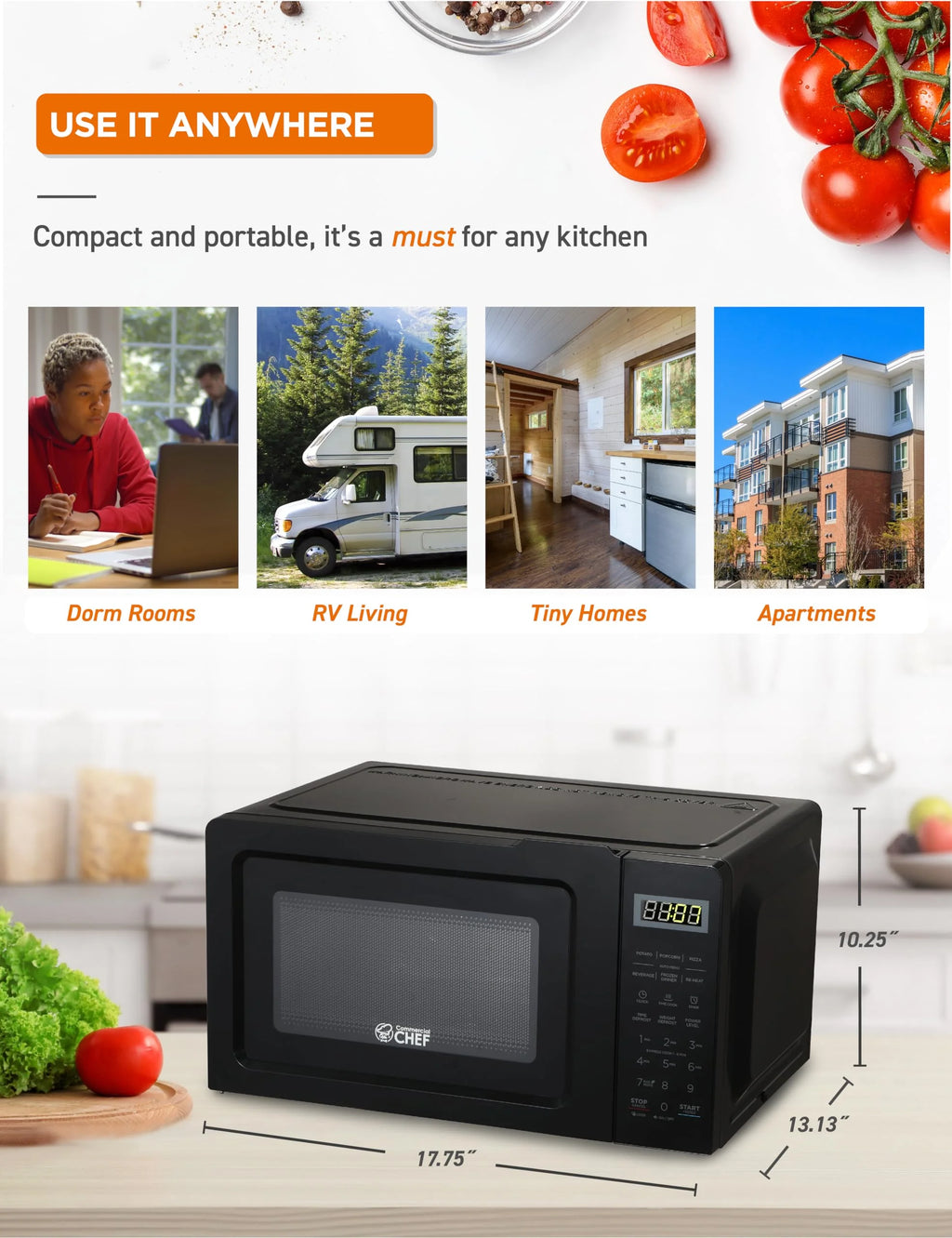 0.7 Cubic Feet 700 Watt Stainless Steel Microwave Oven U655802