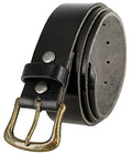 Full Grain Leather Belt with Solid Brass Buckle 1-1/2" Wide S96559