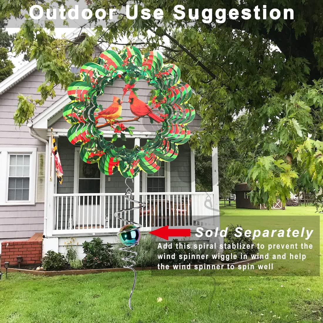 12 Inches Green Metal Wind Spinner D257264
