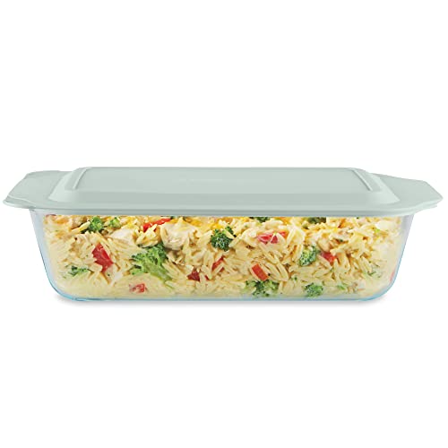 Clear Glass Baking Dish with Plastic Lid, 8x8 F294