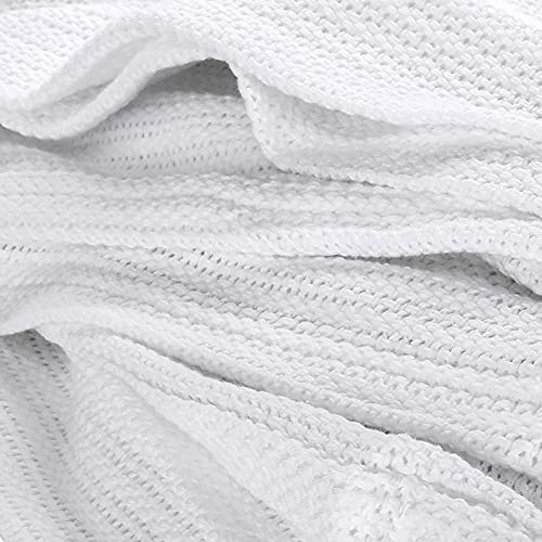 100% Cotton White Twin Thermal Blanket 66x90 Inch 2.5 lb R675947