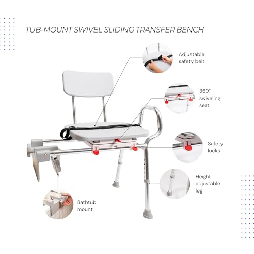 Tub-Mount Swivel Sliding Shower Transfer Bench N472635