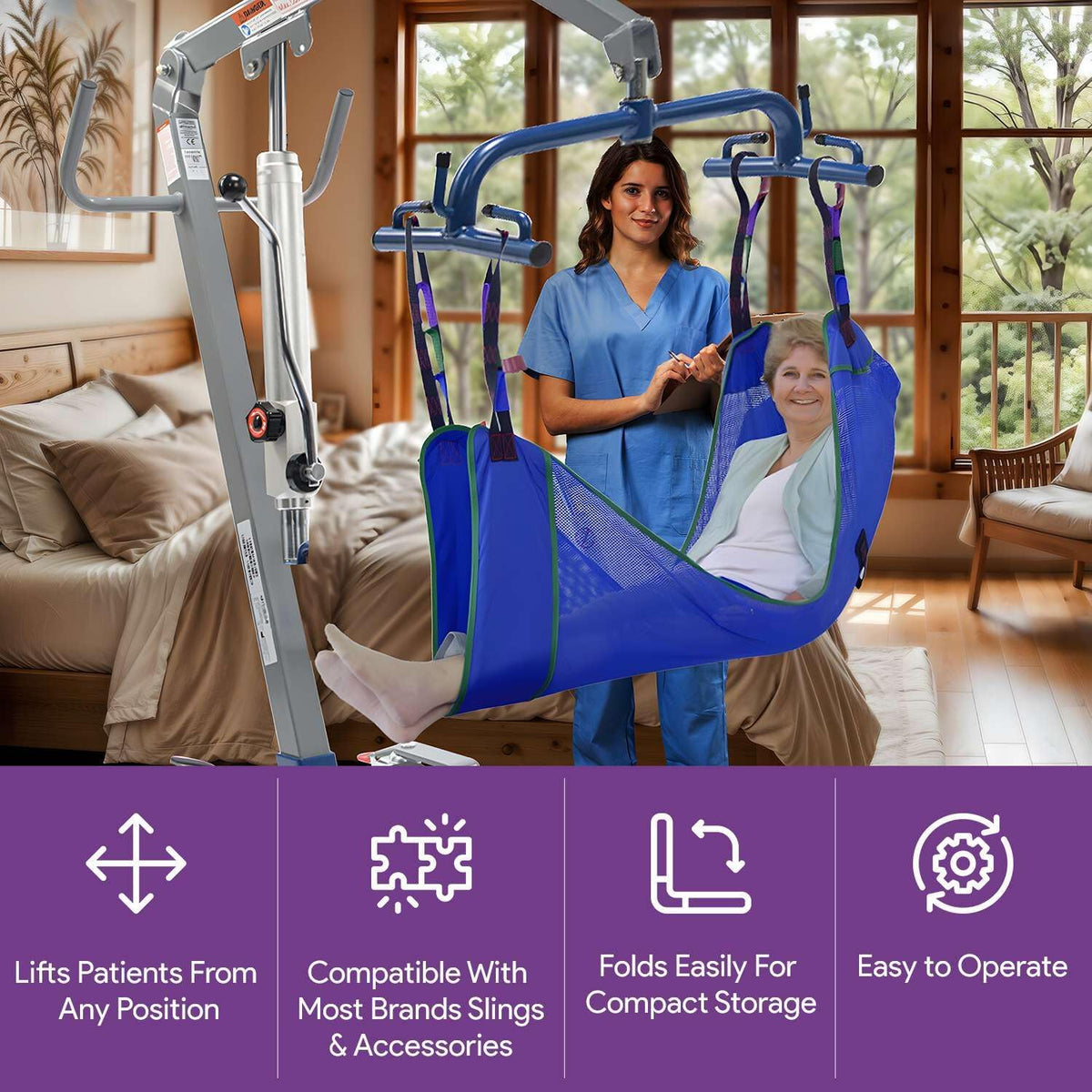 400 lb Weight Capacity Manual Patient Lift H25079