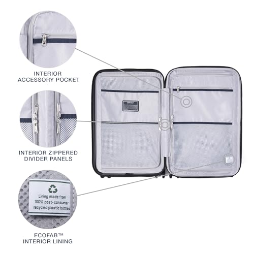 Black 21-Inch Hardside Carry On Luggage with 8 Spinner Wheels L62509