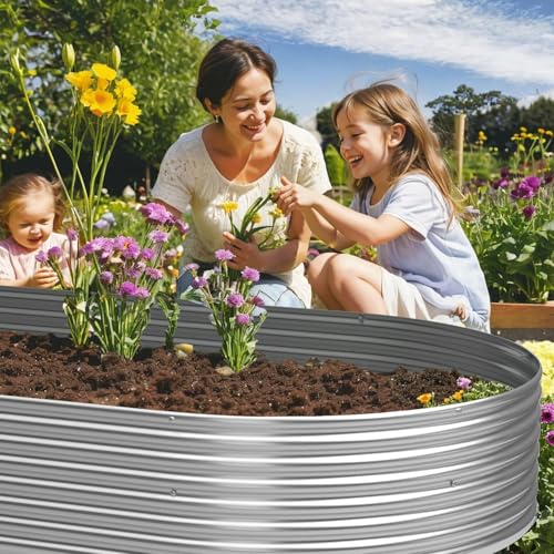 4 Pack 6x2FT Galvanized Metal Raised Garden Bed X432332