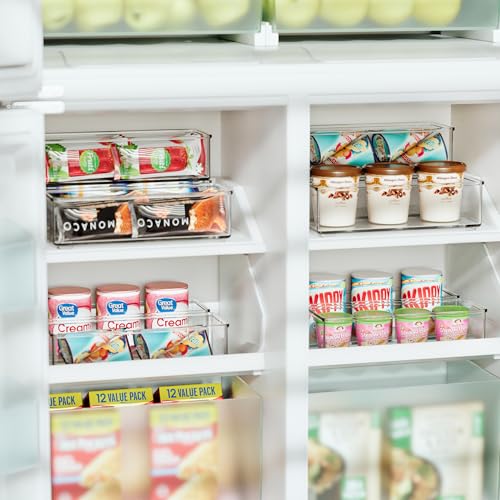 8 PACK Clear Stackable Storage Bins with Side Handles M5975