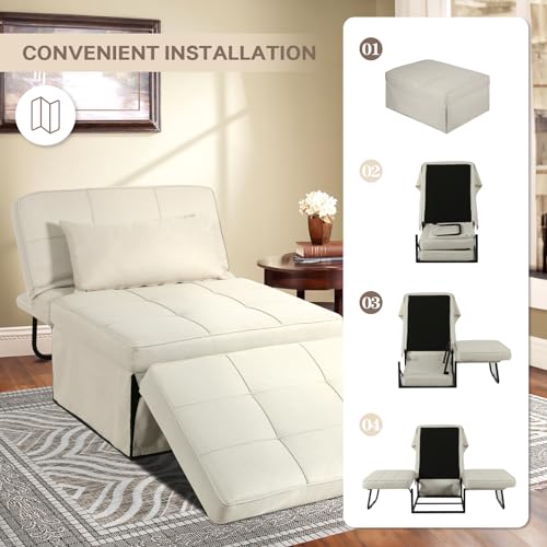 Gray Folding Sofa Bed Ottoman Y4915