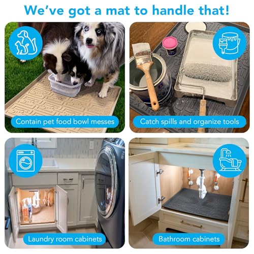 Gray 40" x 22 1/4 Waterproof Under Sink Mat Q9601