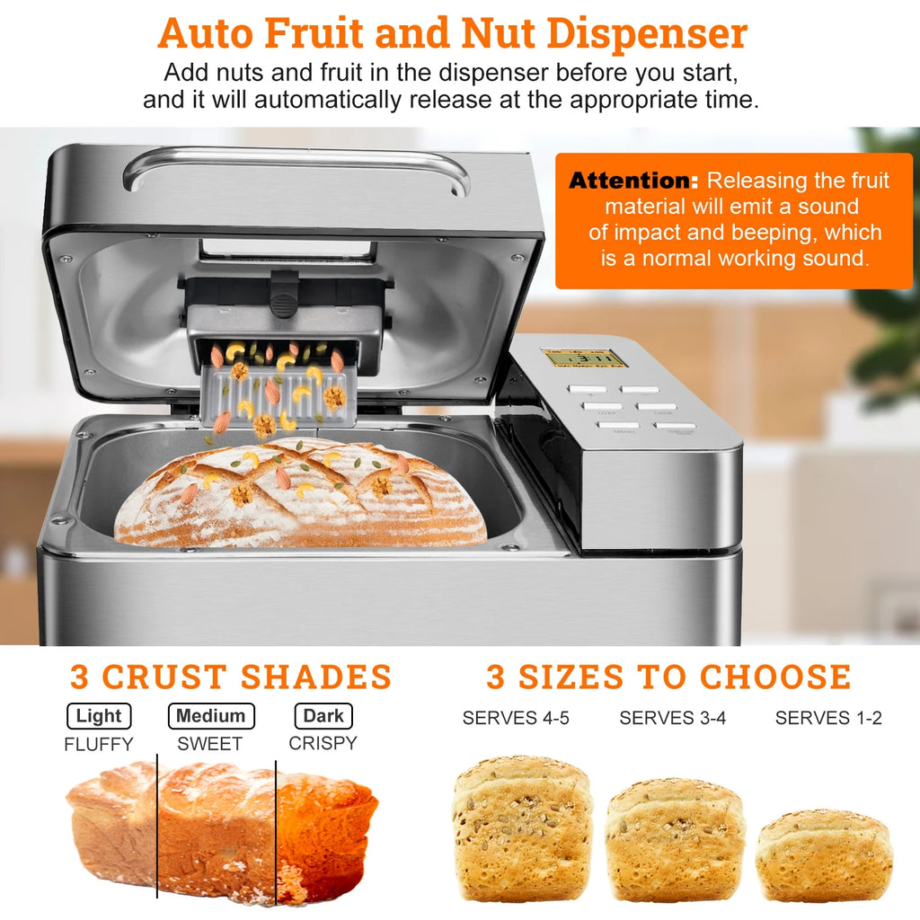 19-in-1 2LB Stainless Steel Bread Maker X753
