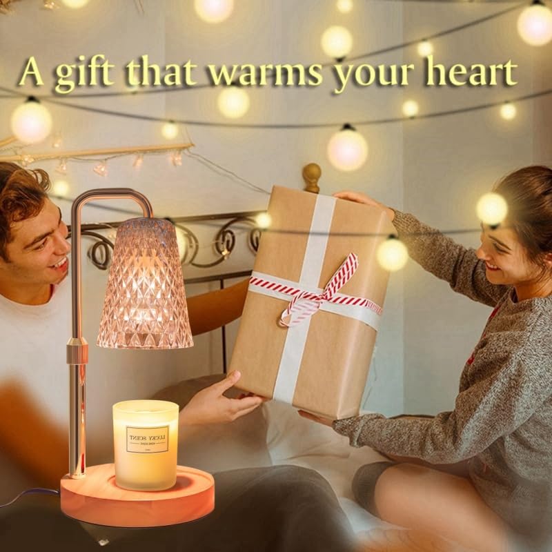 Candle Warmer Lamp with Timer Electric Candle Lamp Light with Touch Panel Adjustable Height with 2 Bulbs V72317