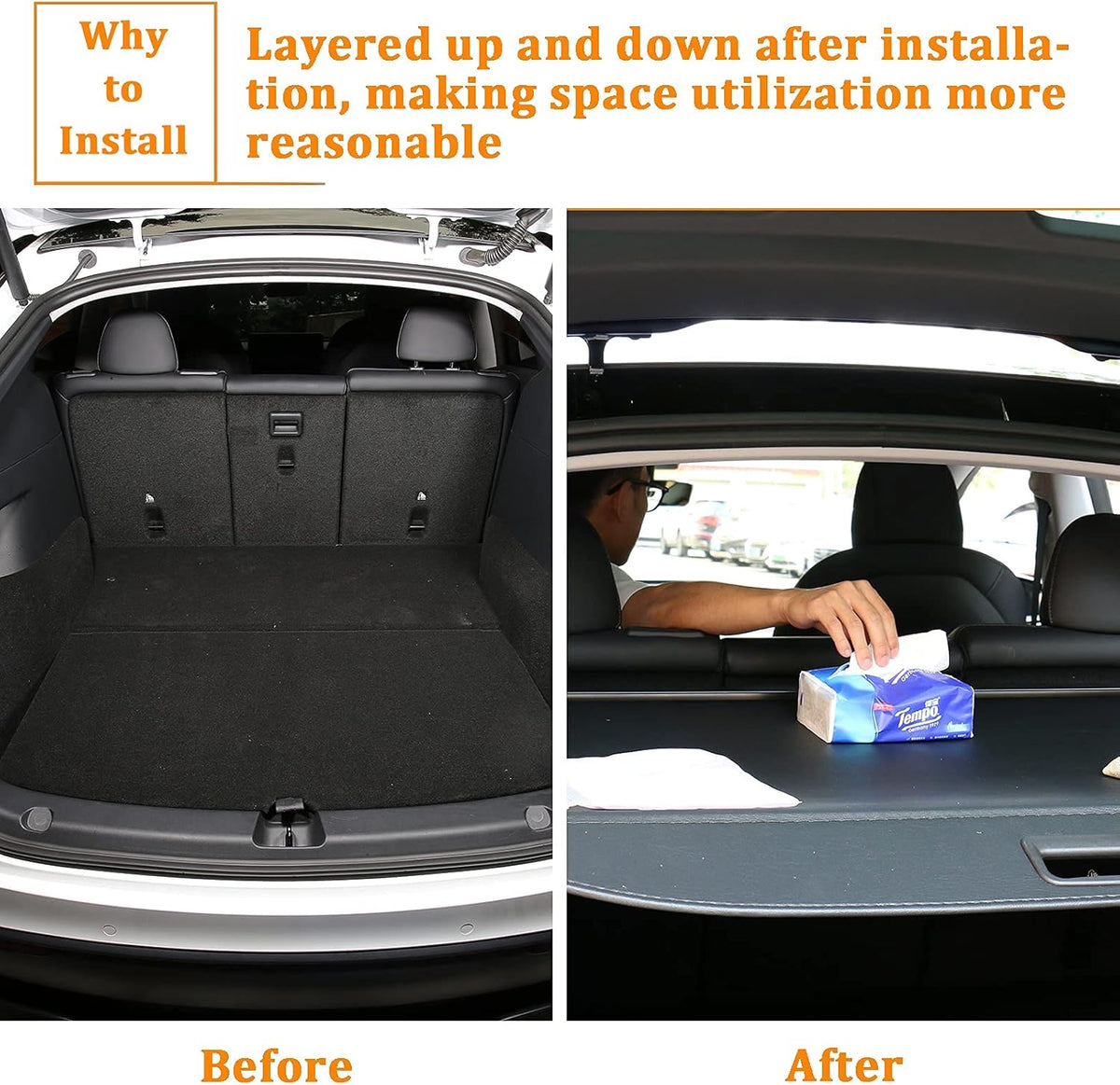 Cargo Cover Retractable Rear Trunk Parcel Shelf Security Shade Pack of 2 K15232
