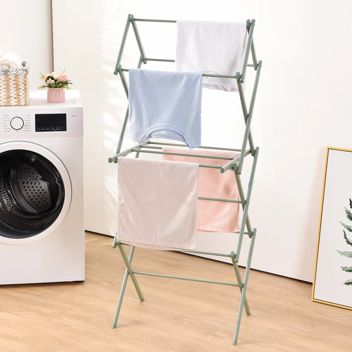 3-Tier Collapsible Steel Laundry Rack A17981