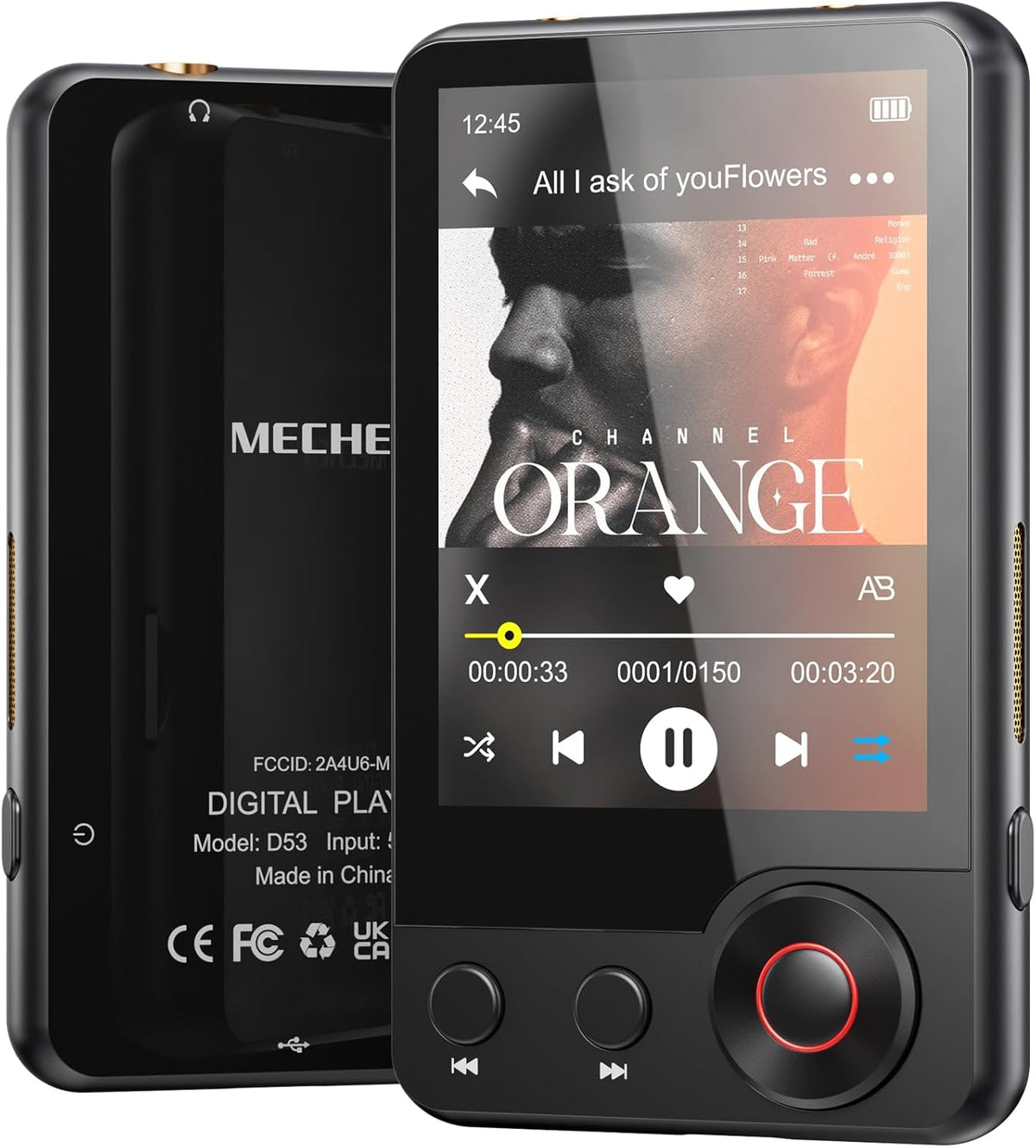 128GB Bluetooth MP3 Player with 2.4" Screen, FM Radio, Touch Screen J80664